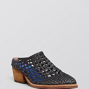 Jeffrey Campbell Armadillo Black Woven Mules‎ Sz 7